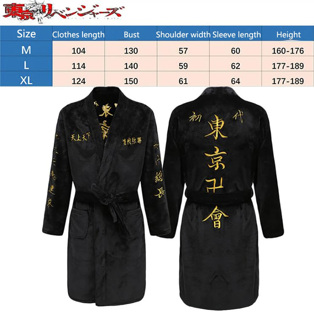 Tokyo Avengers Anime Cosplay Robe Cloak Adult Men